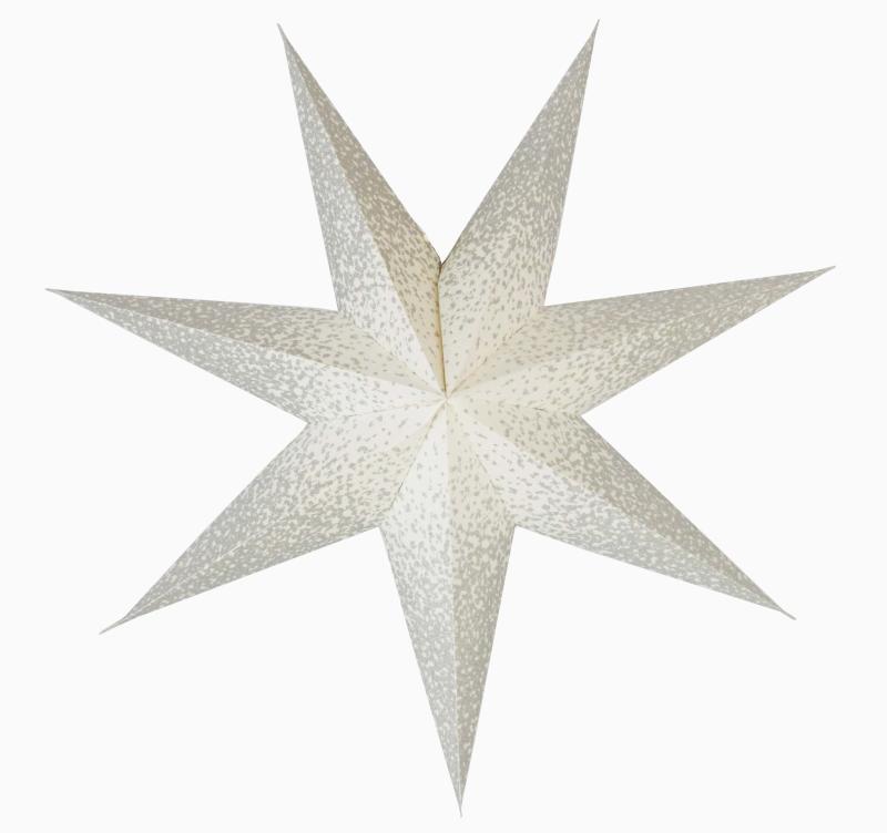 Baby Meteor Silvercrash white  - Foldable glowing Paperstar with 7 points, 40 cm